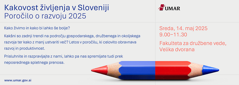 Vabilo na predstavitev publikacije Kakovost življenja v Sloveniji – Poročilo o razvoju 2025